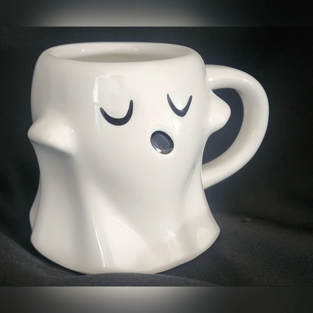 Spirtz Target Stoneware White Ghost Mug‎ 12 Oz Halloween Kitschy